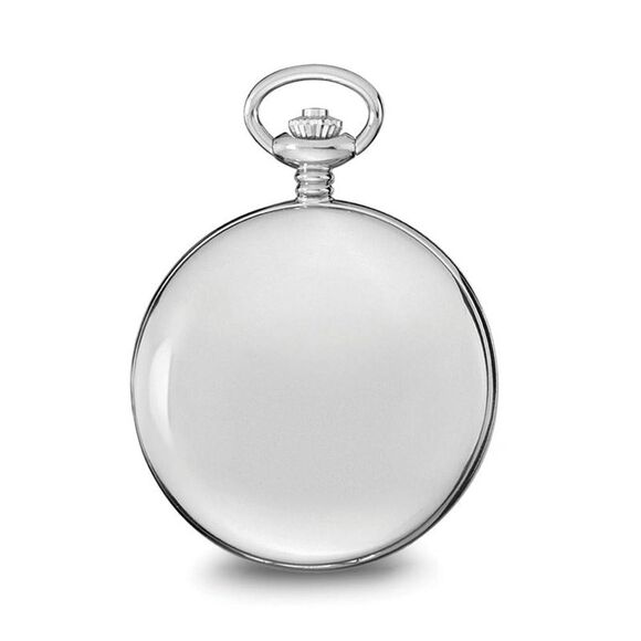 Charles Hubert Stainless Steel Skeleton Dial 54mm Pocket Watch